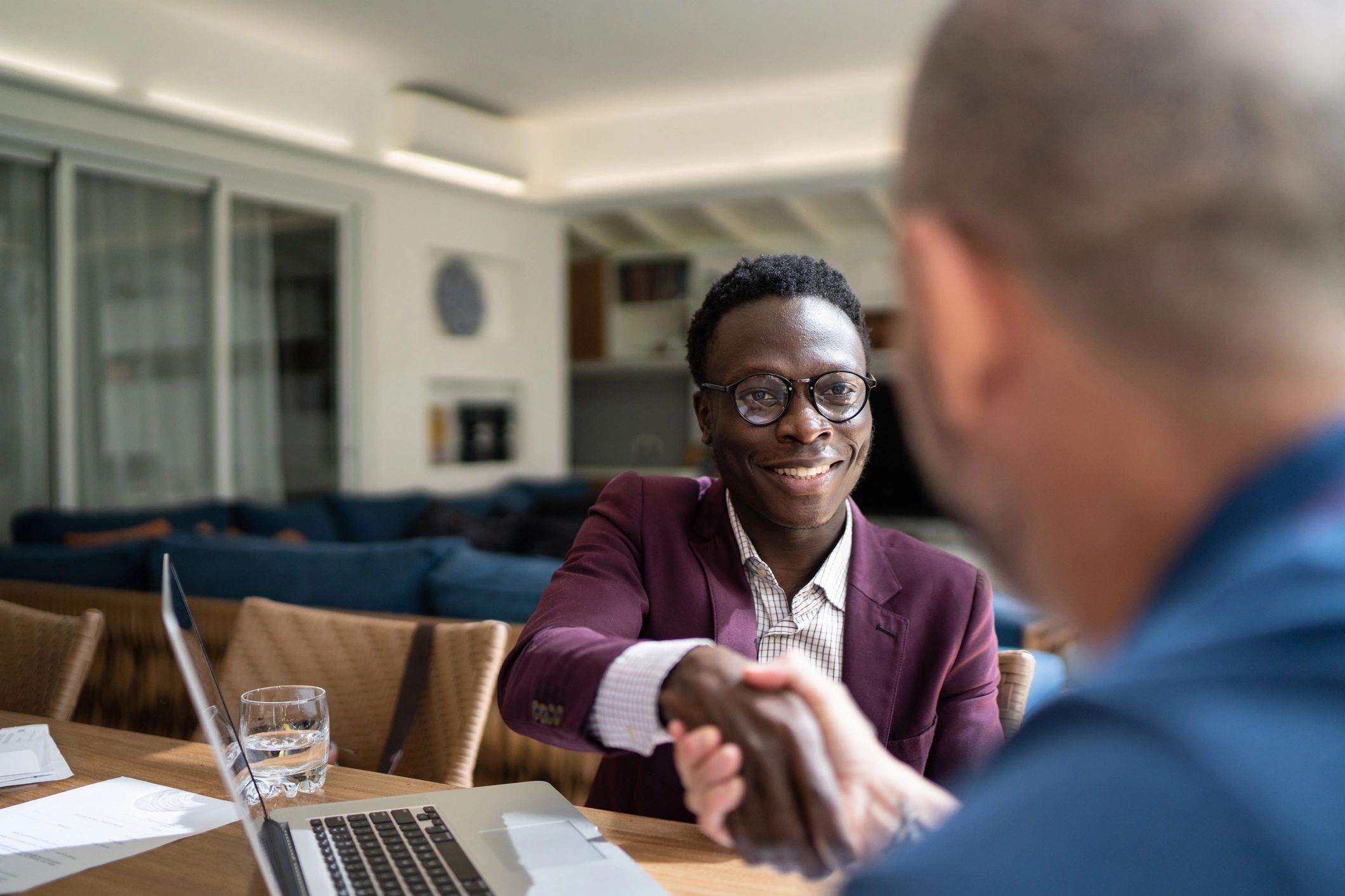 Client handshake with attorney
